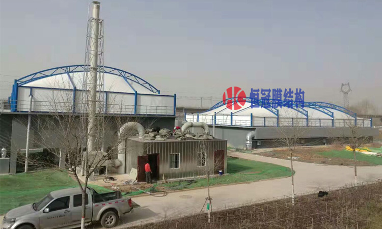 山西某纸业污水池加盖反吊膜工程