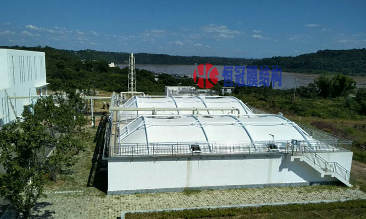 四川某市政污水厂加盖反吊膜工程