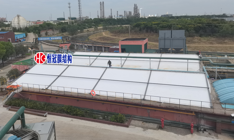 湖北药业污水池反吊膜结构加盖一期工程